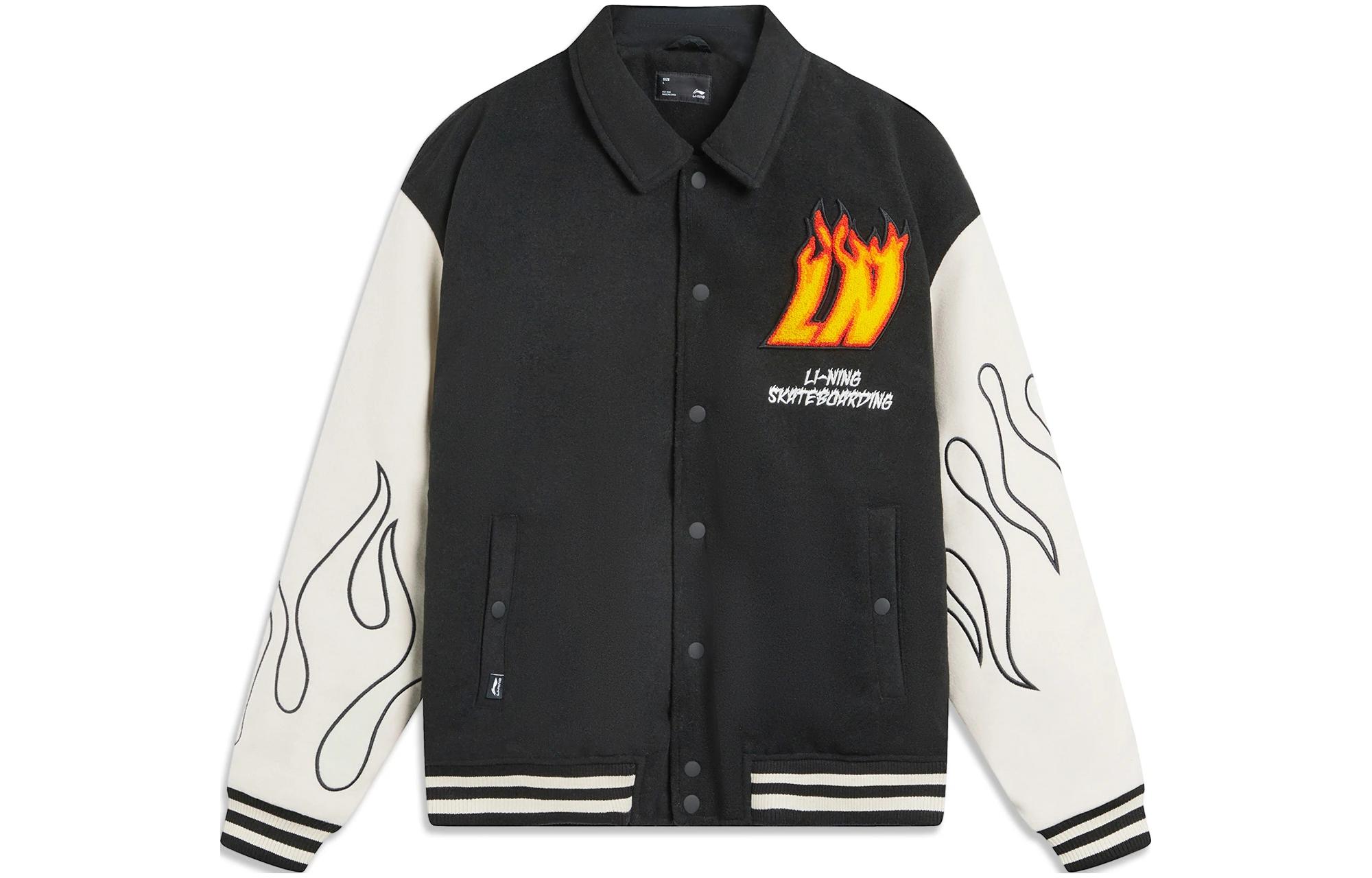 

Куртка для скейтбординга LiNing мужская черная овсяно-серая, Черный, Куртка для скейтбординга LiNing мужская черная овсяно-серая