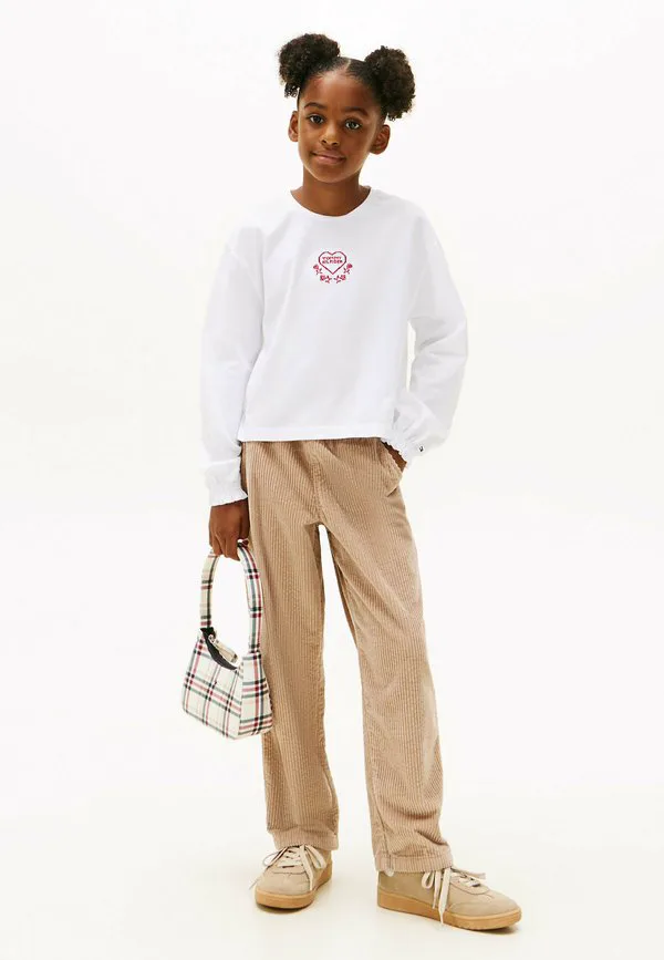 Футболка с длинными рукавами и вышивкой в виде сердца Tommy Hilfiger, White