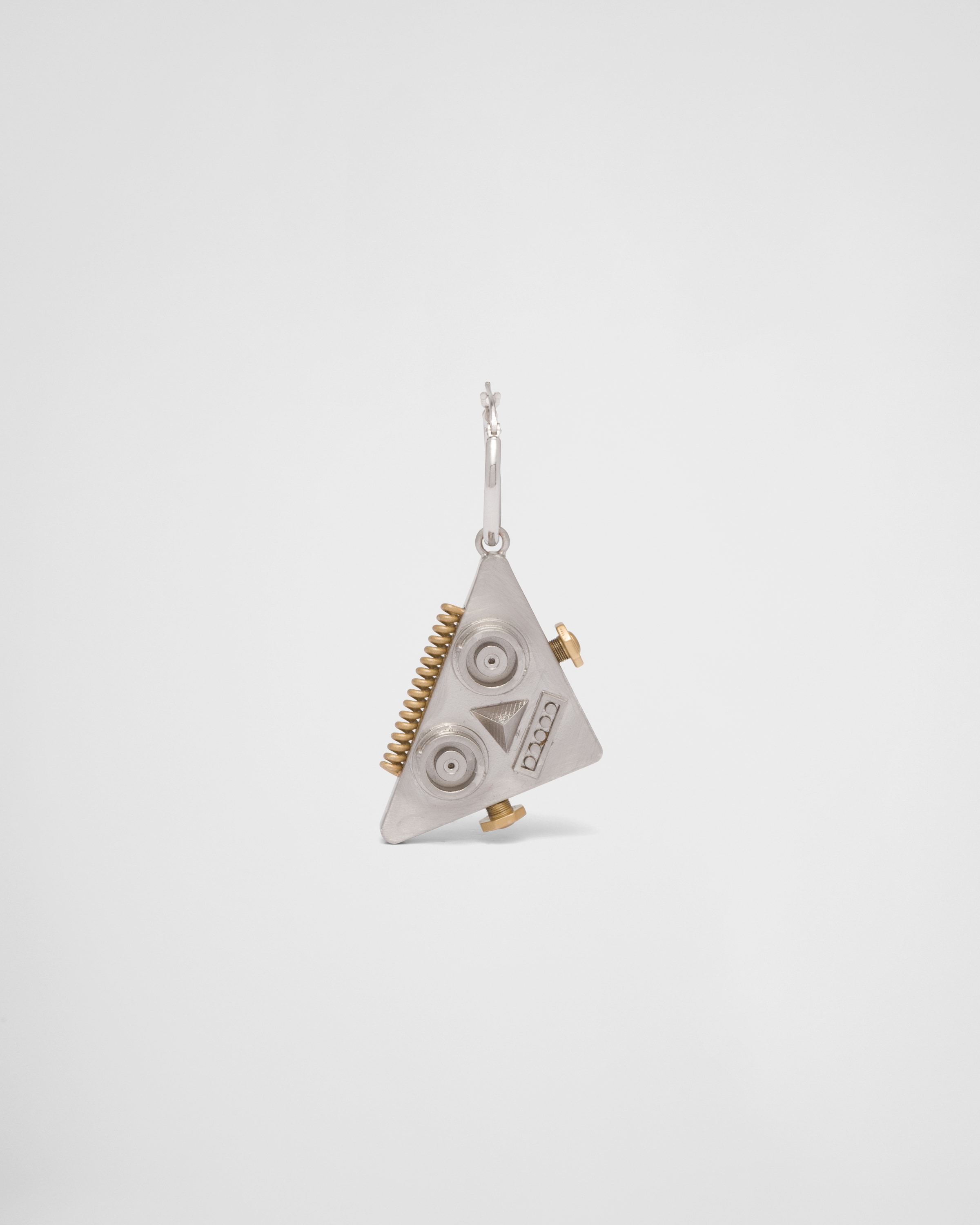 

Левая серьга с подвеской в виде робота с драгоценностями Prada, серебряный