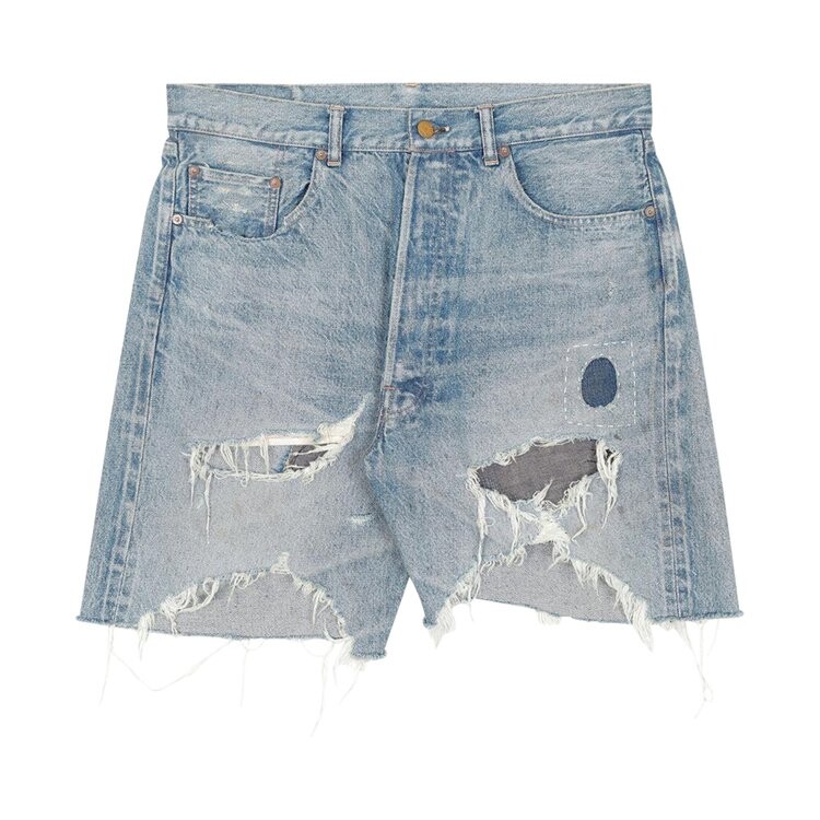 

Шорты SAINT Mxxxxxx Damage Denim Shorts, синий, Серый, Шорты SAINT Mxxxxxx Damage Denim Shorts, синий