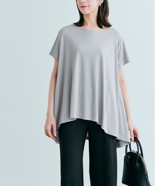 

Топ с короткими рукавами, плиссированный, из эластичной ткани KirakiraShop, светло-серый