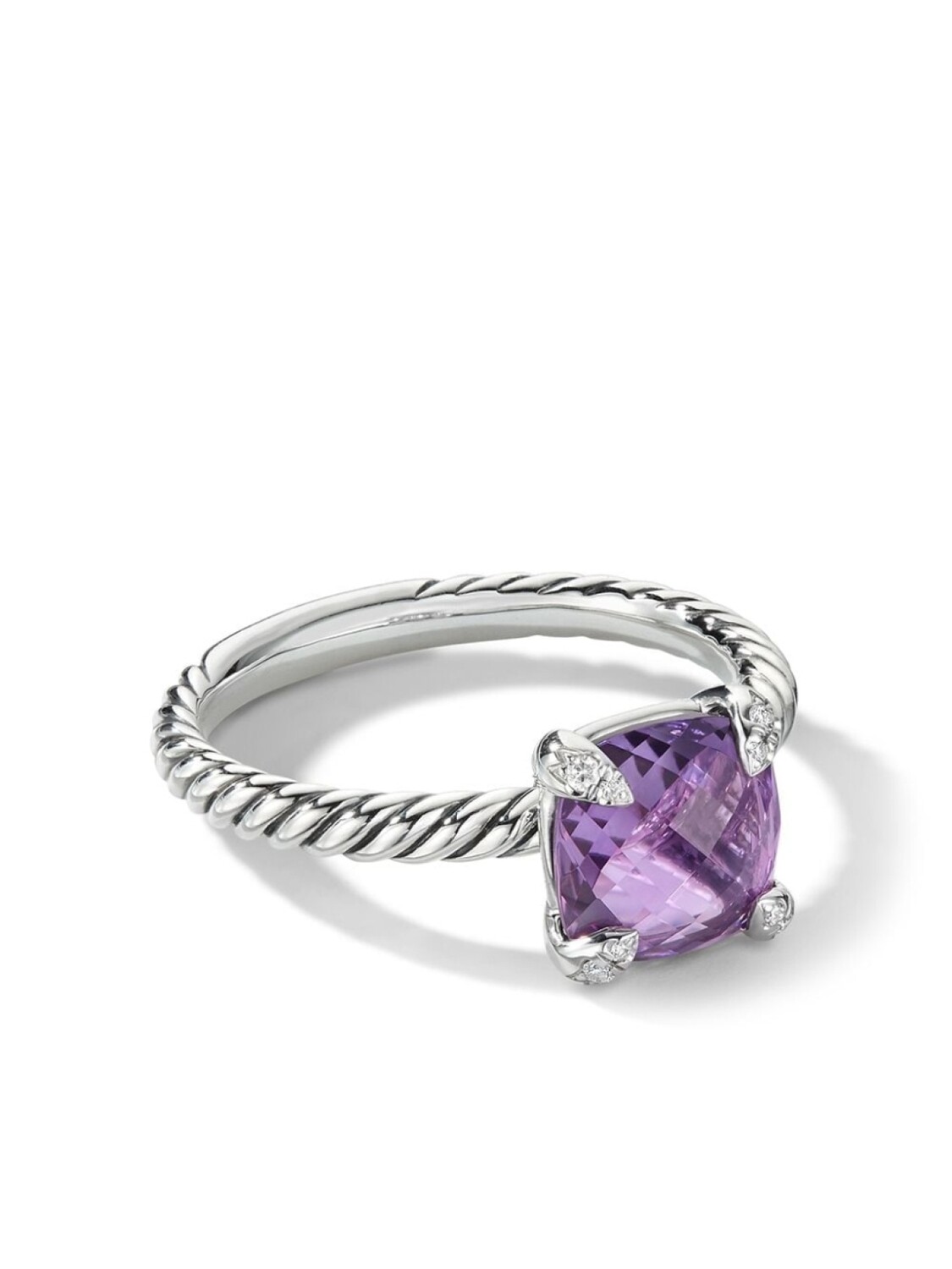 

Серебряное кольцо Chtelaine с аметистом и бриллиантами David Yurman, фиолетовый