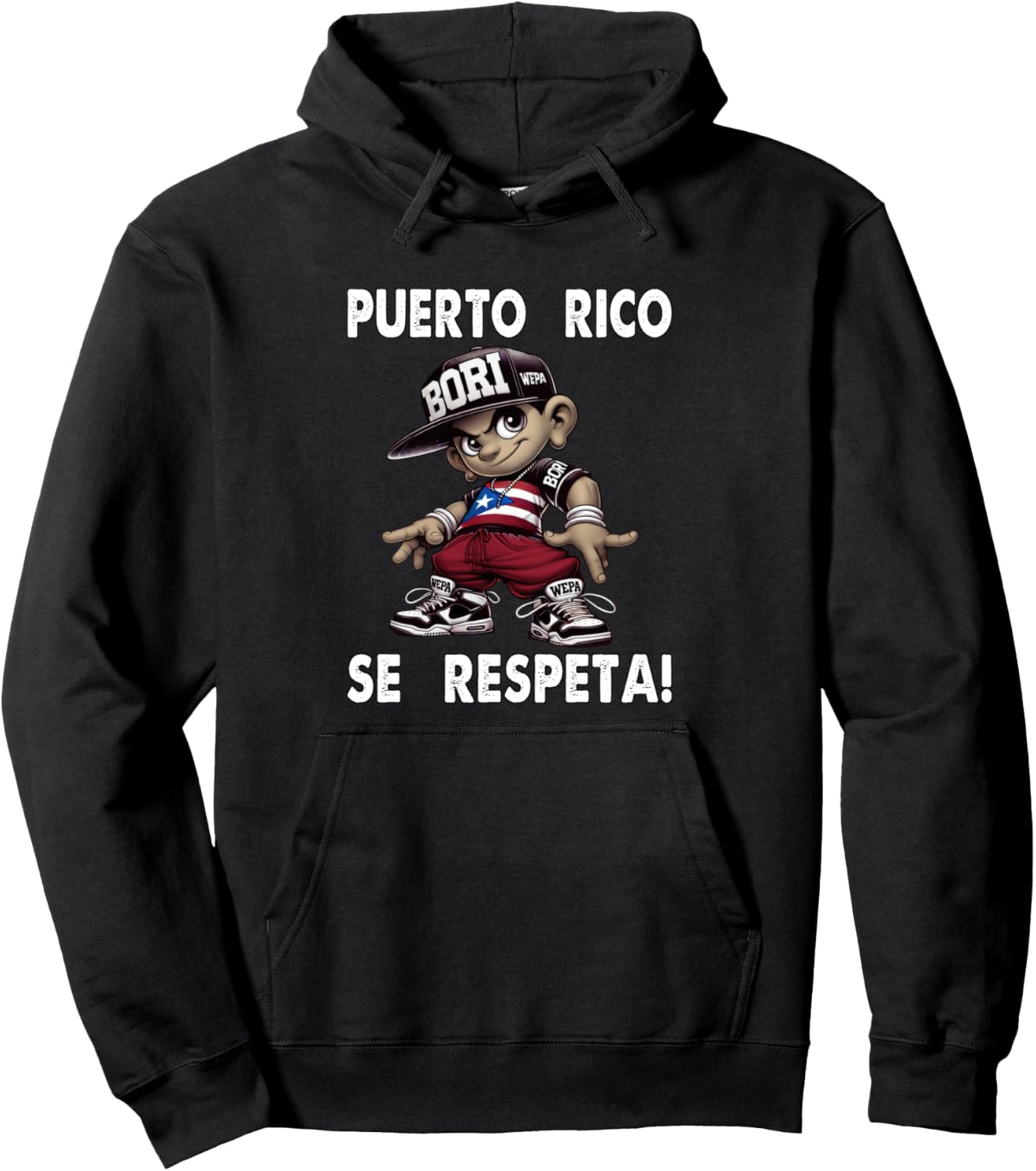 

Толстовка с флагом Puerto Rico Se Respeta Boli Wepa Kids PR Puerto Rico Se Respeta Collection, More Here, черный