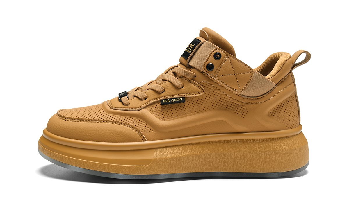 

Мужские повседневные ботинки Mid top из искусственной кожи с противоскользящей подошвой HLA, желтый