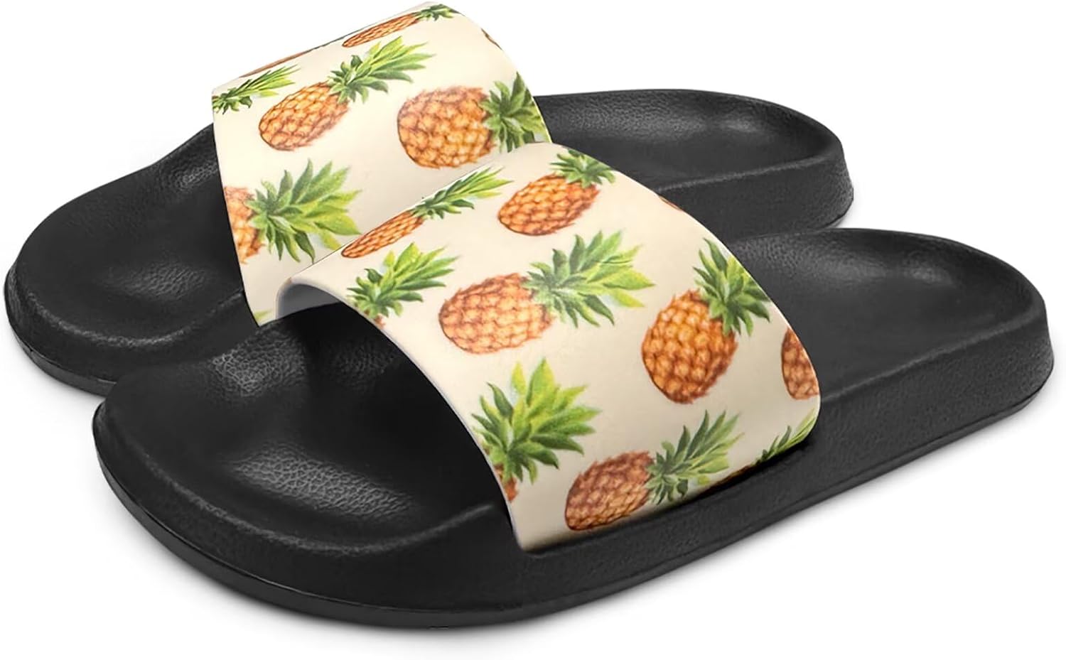 

Тапочки Hsaiyjsp Pineapple для женщин и мужчин с поддержкой свода стопы, плоские сандалии, нескользящие, для дома, бассейна, душа