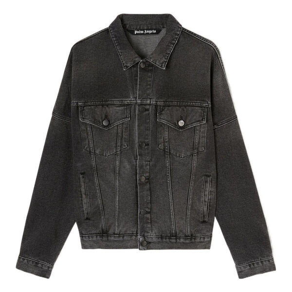 

Куртка logo over denim jacket 'grey white' Palm Angels, серый