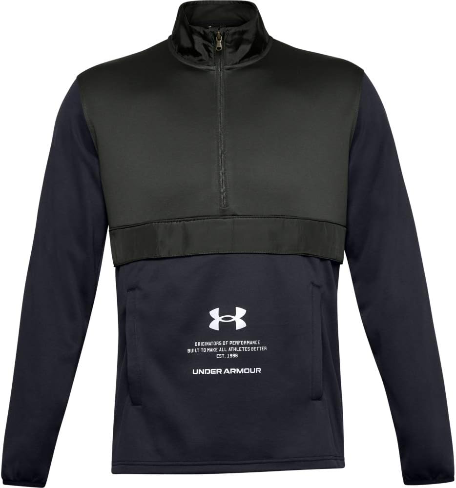 

Under Armour Men's Fleece Max Sport Perf 1/2 Zip, Baroque Green (310)/Reflective