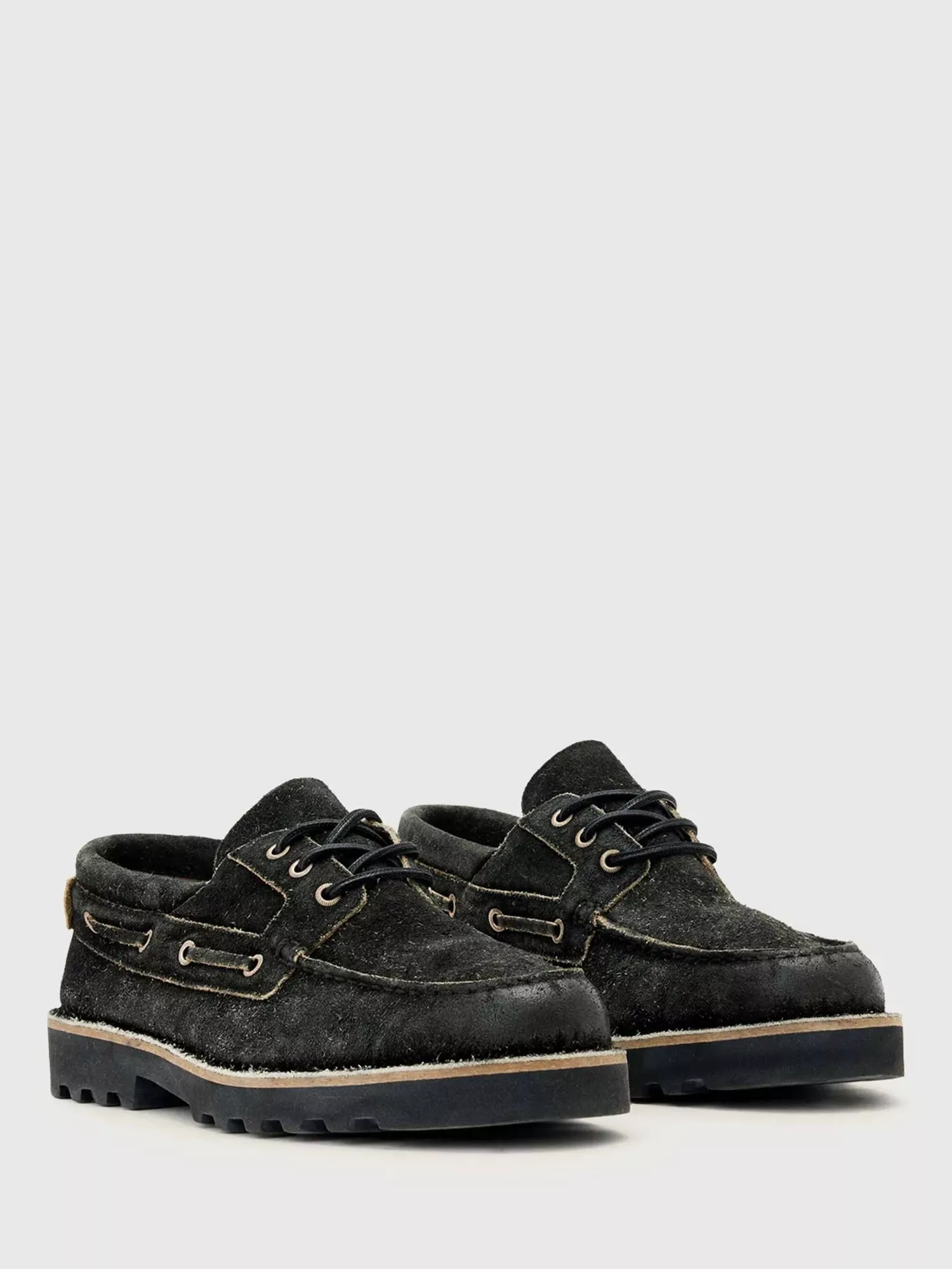 Замшевые лодочные туфли Skiff, серо-угольные AllSaints — фото 4