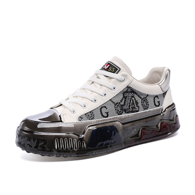 

Devanro Высокие устойчивые к истиранию дышащие нескользящие низкие скейтбордские кроссовки мужские белые, цвет White