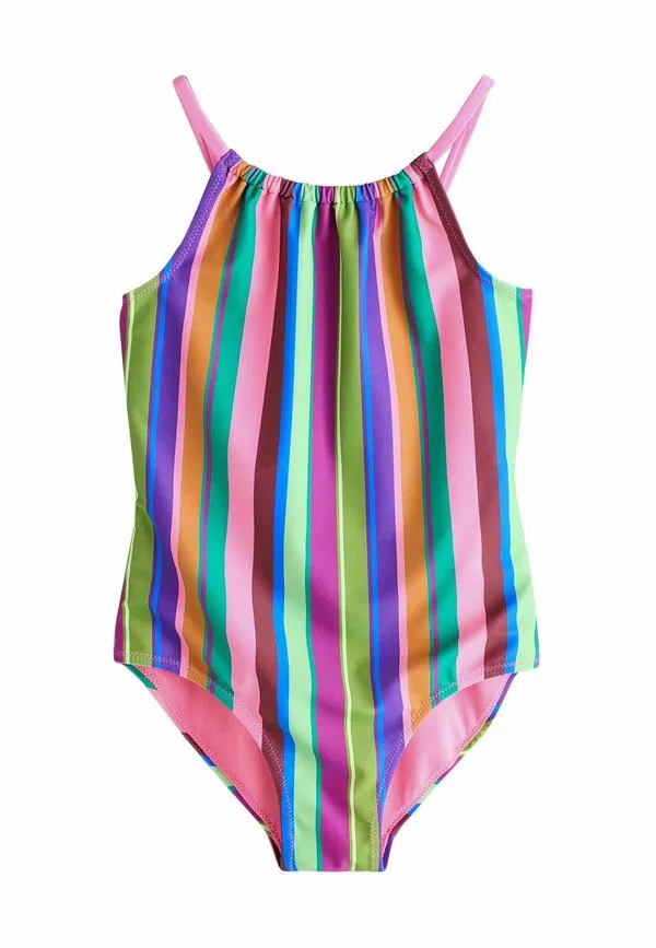 Купальник с бретелями и сборками Next, Multi Rainbow Stripe