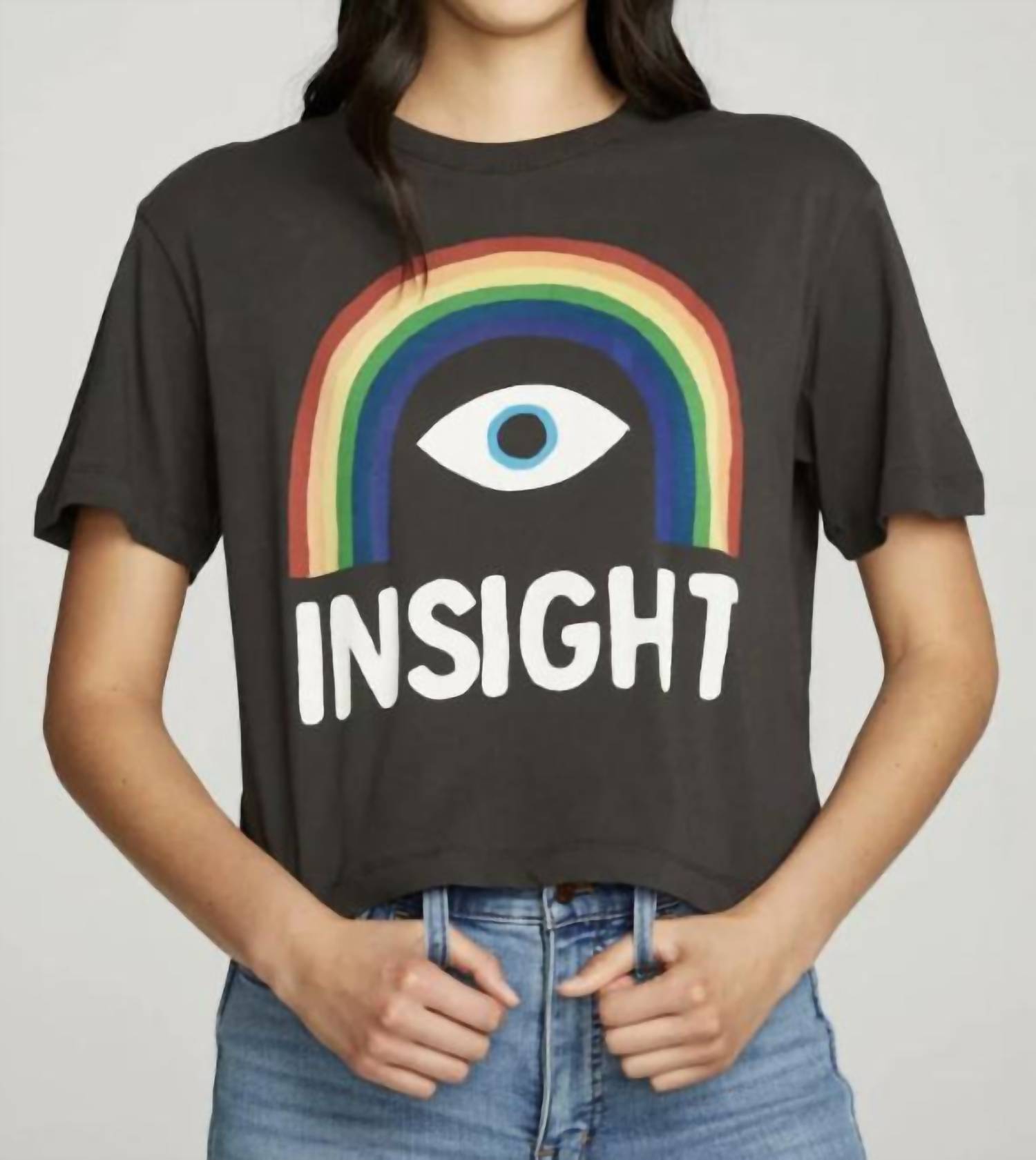 

Футболка Insight Rainbow с коротким рукавом в винтажном черном цвете Chaser