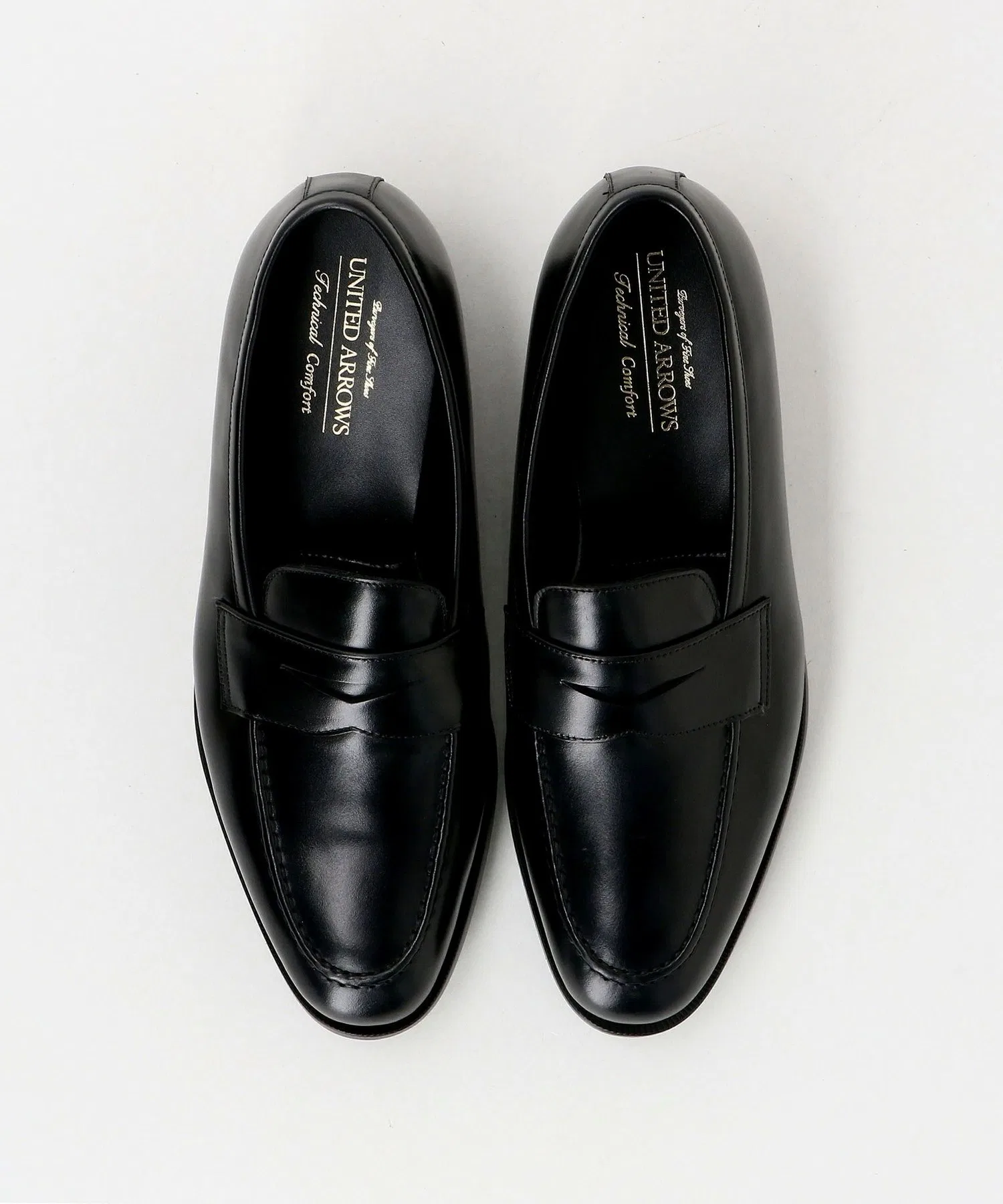 Мужские кожаные лоферы UNITED ARROWS COZY чёрные — фото 4