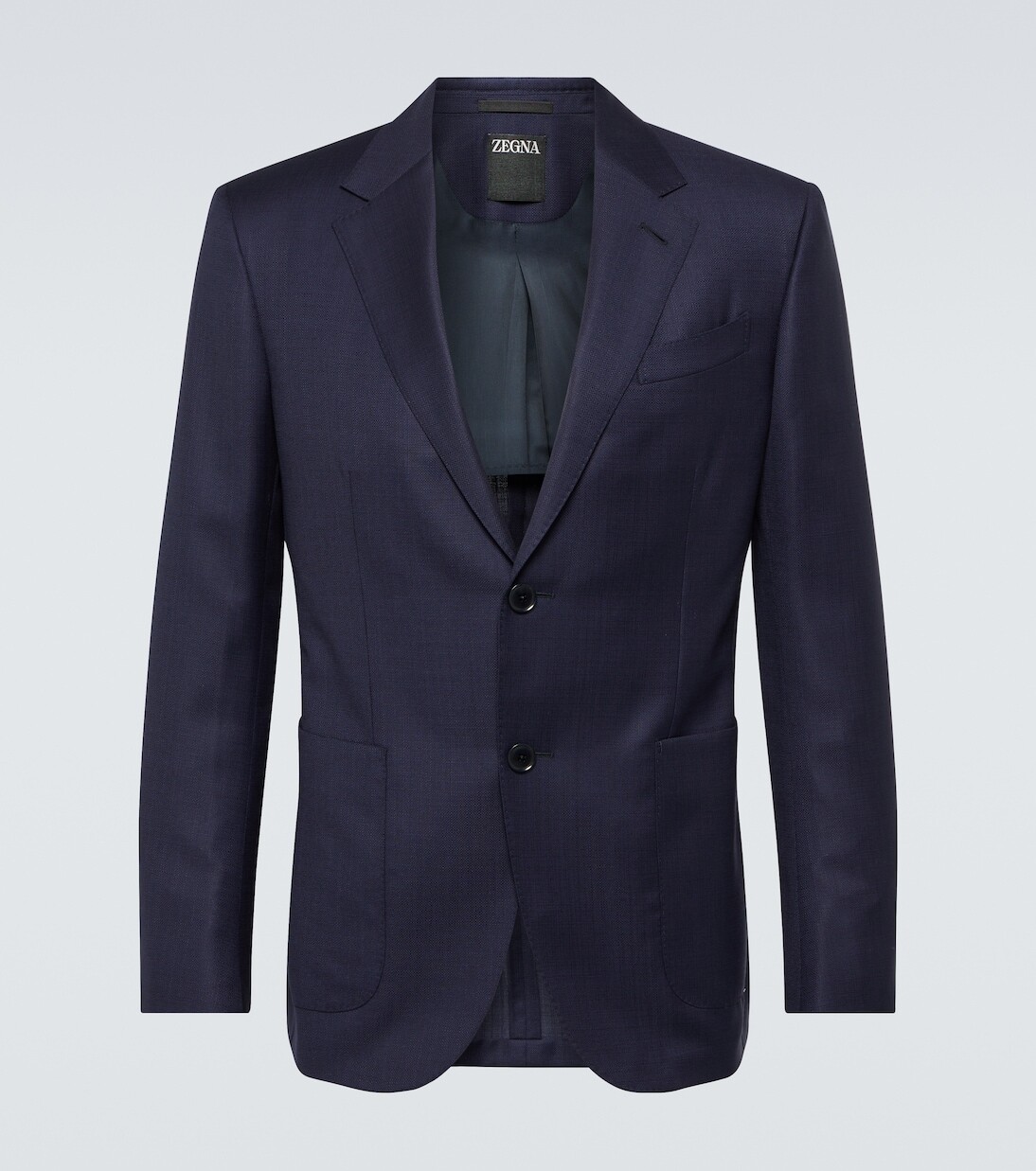 

Однобортный шерстяной пиджак Zegna, черный