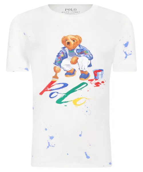 

Футболка с медведем из ss cn-knit Regular fit Polo Ralph Lauren, белый