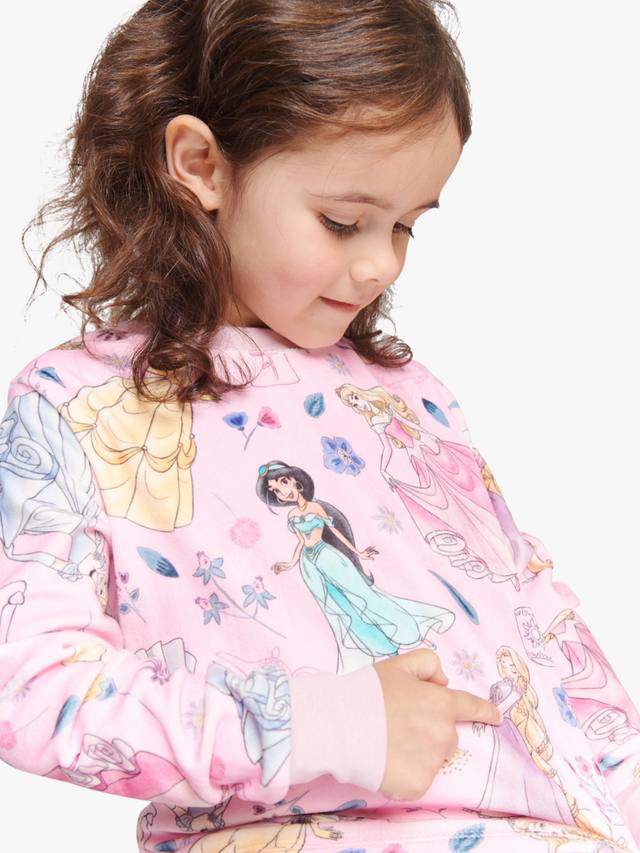Детский комплект пижамы с длинными рукавами Disney Princess Brand Threads, Pink/Multi — фото 4
