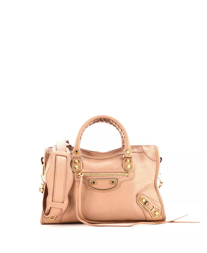 

Маленькая городская классическая сумка с металлическим краем из кожи Pre-Owned Balenciaga, коричневый/бежевый
