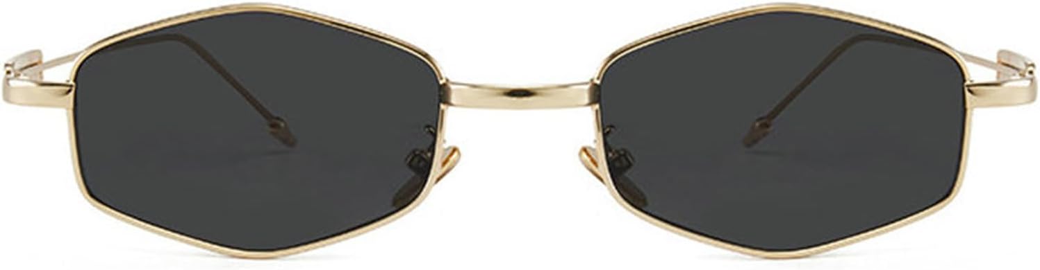 

Модные шестиугольные солнцезащитные очки Helena для женщин и мужчин, винтажная золотая геометрическая металлическая оправа, цвет шампанского, очки с защитой от УФ-излучения UV400, C2