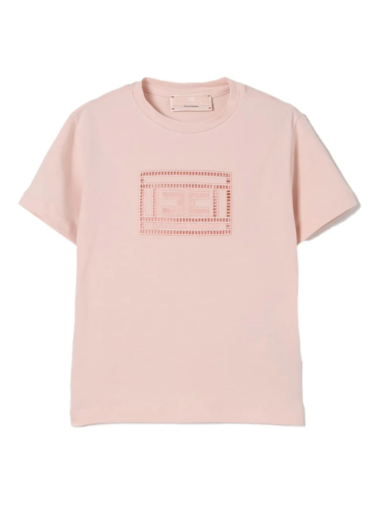 

Футболка Elisabetta Franchi Kids с вышитым логотипом, розовый