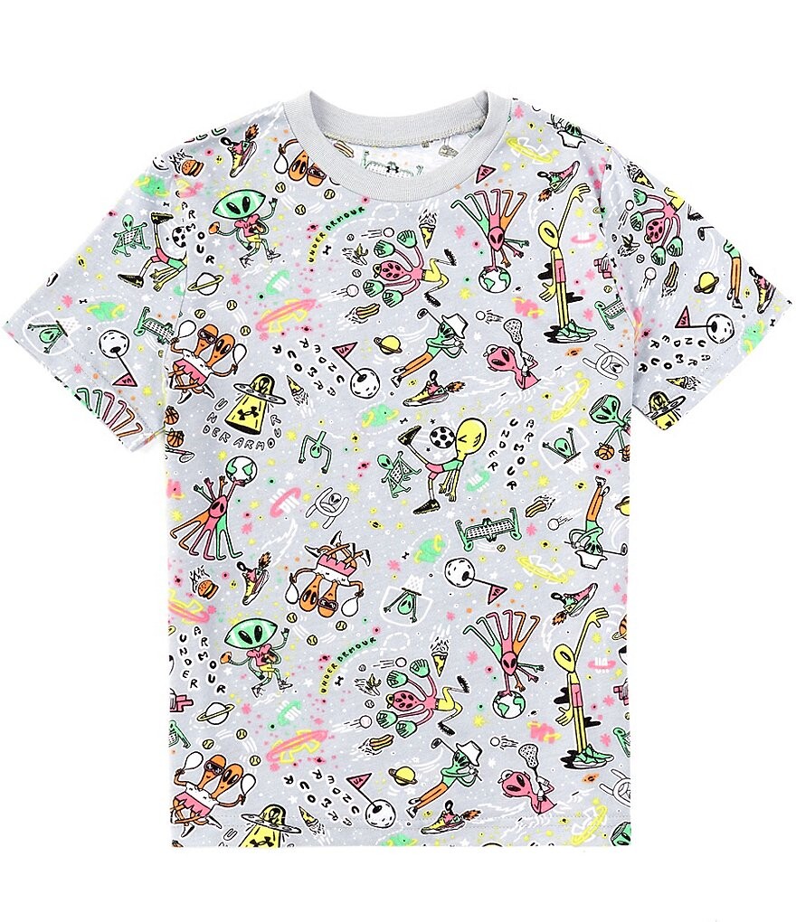 

Спортивная футболка Under Armour Big Boys 8–20 с короткими рукавами Out Of This World, серый