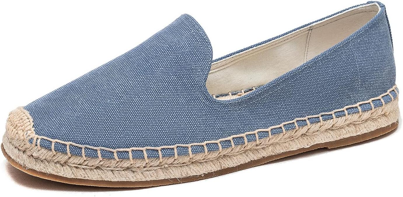 

Мужские классические эспадрильи U-lite с замшевым и текстильным верхом, круглым носком, однотонные, с удобной мягкой подошвой, без шнуровки, светло-голубой