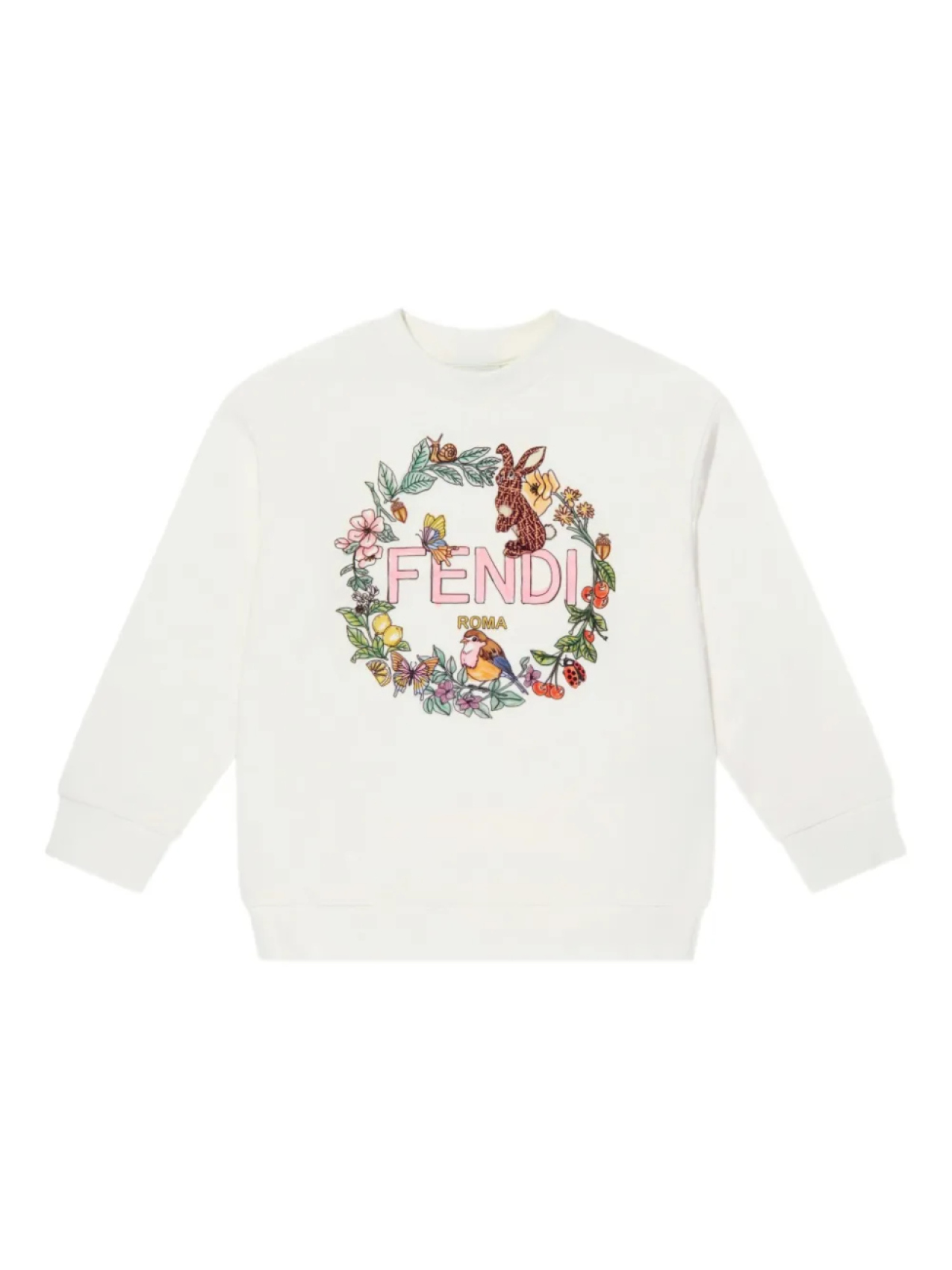 

Хлопковая толстовка Fendi Kids, белый