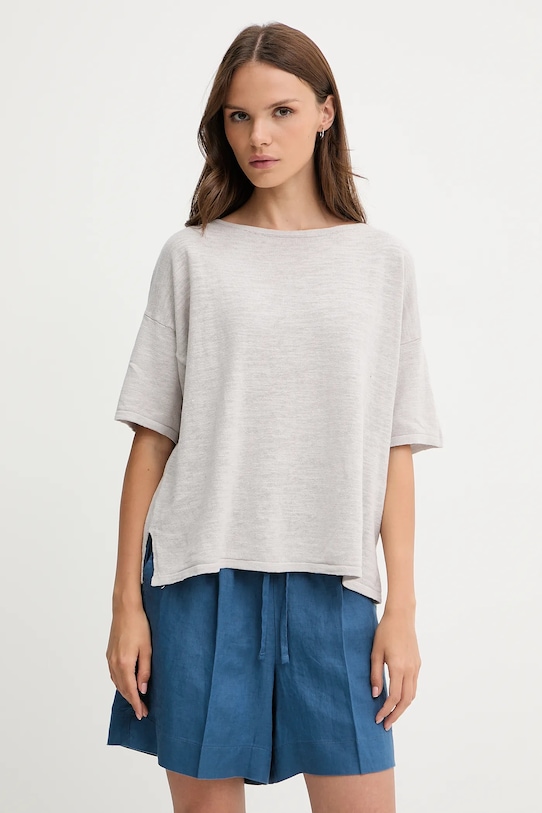 

Футболка с добавлением льна Sisley, серый