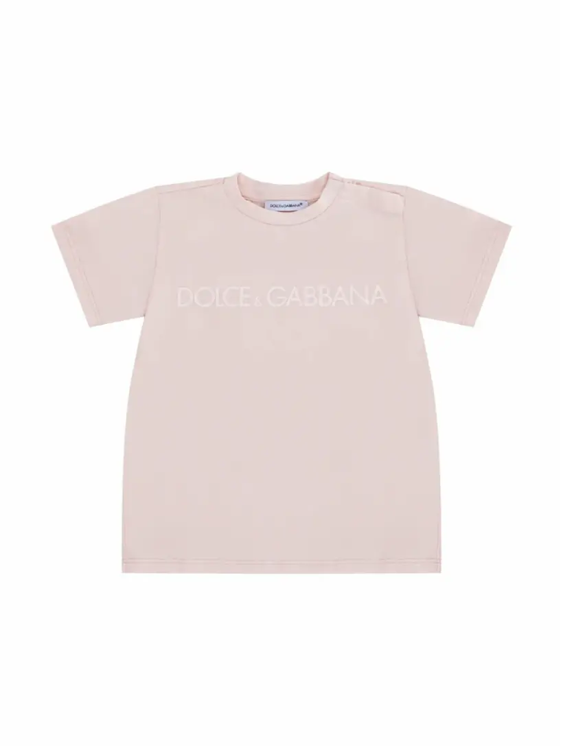 

Хлопковая футболка с логотипом Dolce&Gabbana, розовый