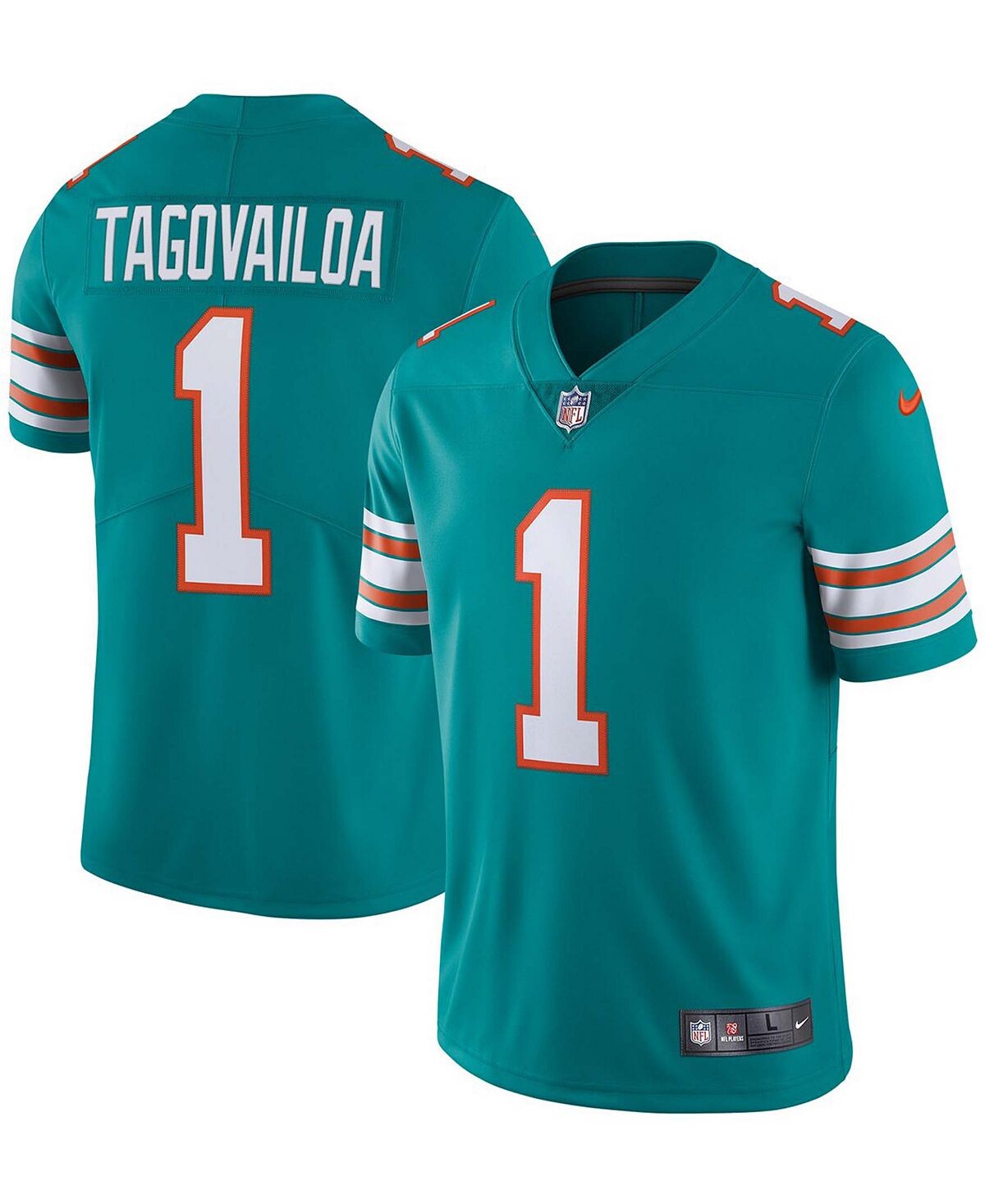 

Мужское джерси Tua Tagovailoa Aqua Miami Dolphins Alternate Vapor Limited Nike