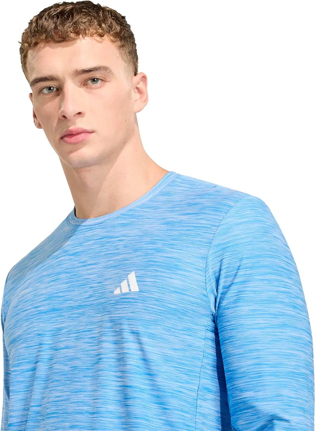 Футболка с длинным рукавом adidas Climacool, Ray Blue Melange — фото 4