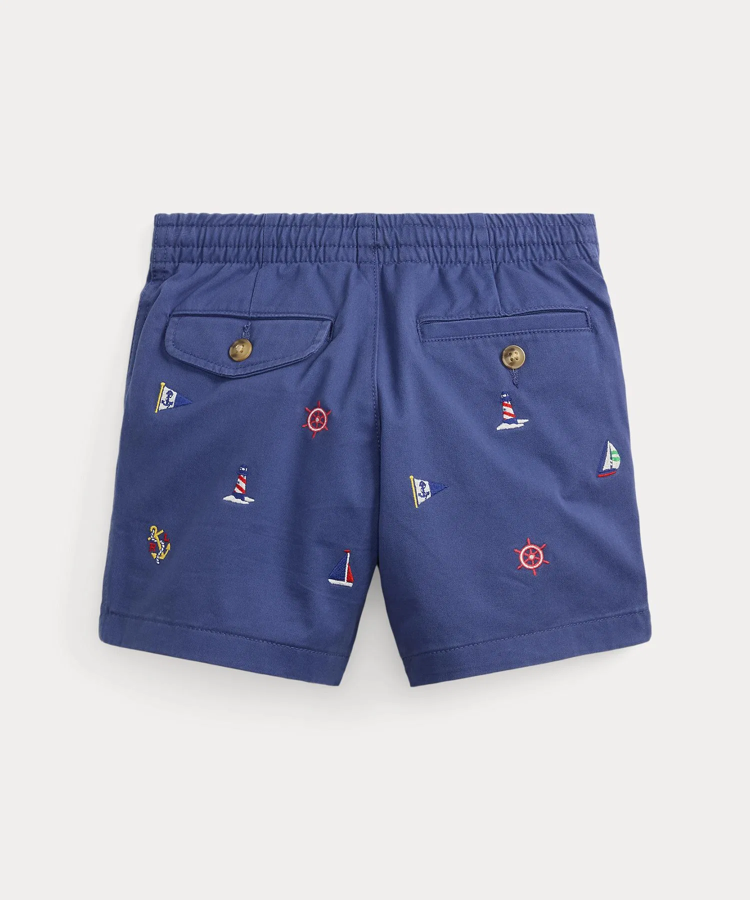 Детские хлопковые шорты-чинос Polo Ralph Lauren с вышивкой тёмно-синие — фото 2