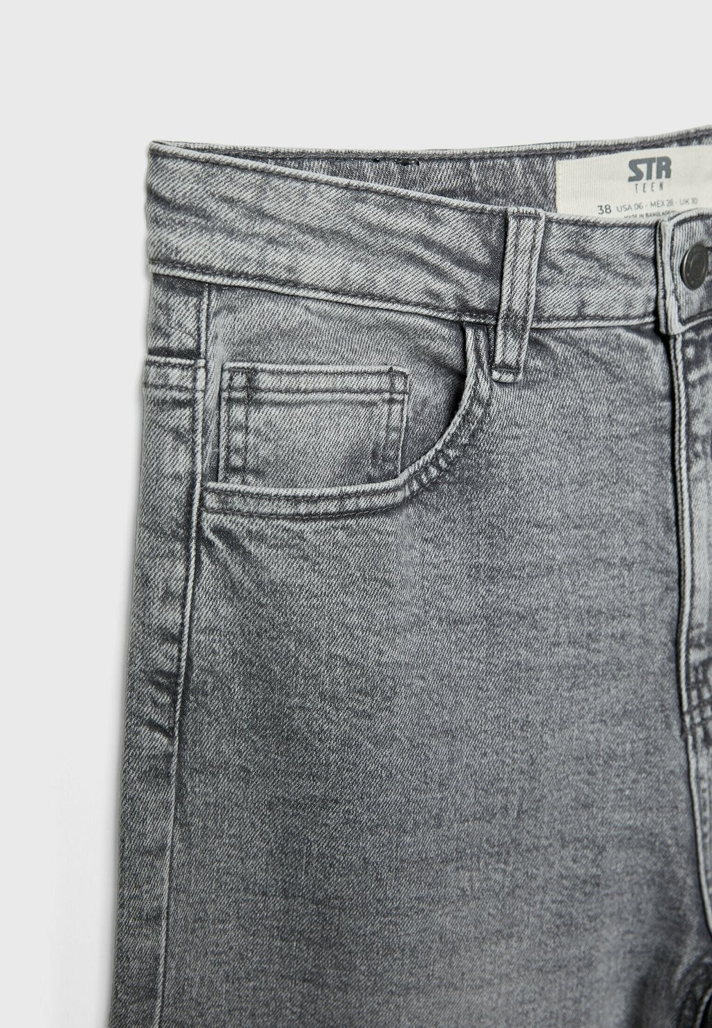 

Джинсы-сигареты Straight-Fit Stradivarius, джинсовый серый