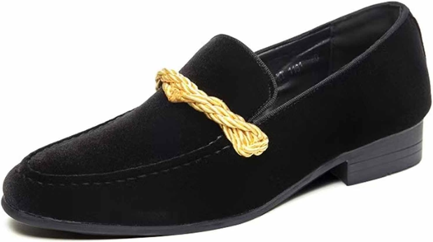 

Мужские замшевые лоферы DONRRNDK с декоративным скрученным шнуром, низкий каблук, стильные и удобные, круглый носок, устойчивый каблук, классические туфли-слипоны для работы, офиса и вечеринок, черный