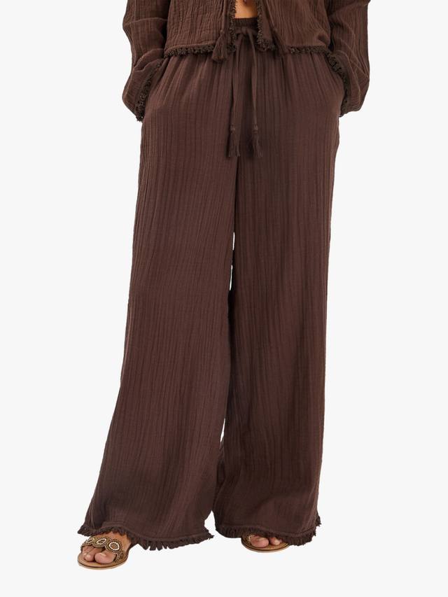 

Кринкл брюки с широкими штанинами Accessorize, Chocolate