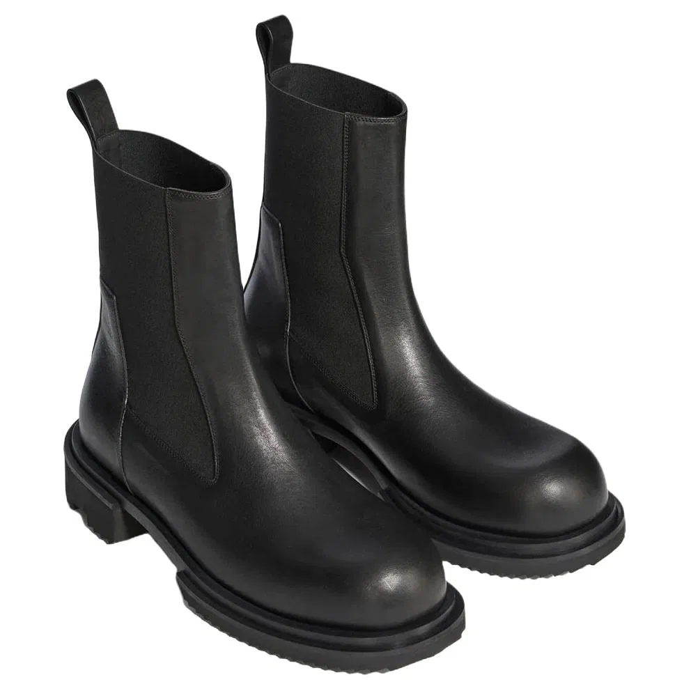 Челси ботинки из кожи Gabe Leather Rick Owens Original Shoe Box Included черные — фото 4