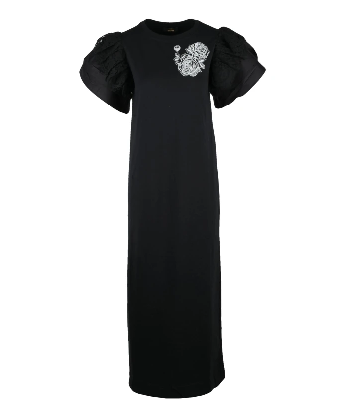 

Длинное хлопковое платье Twinset, черный