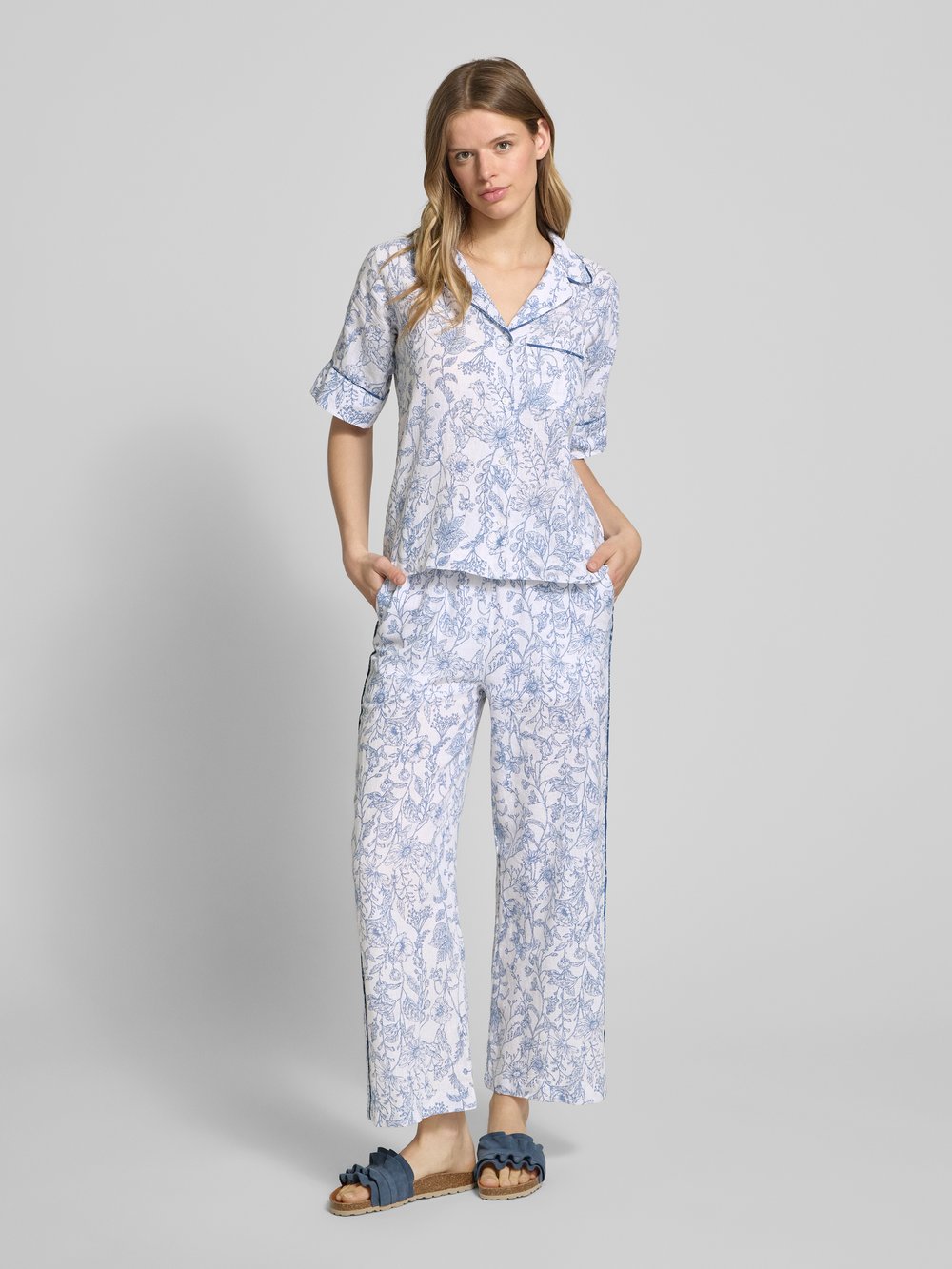 

Широкие льняные брюки с эластичным поясом, модель «DUANA» Pepe Jeans, белый