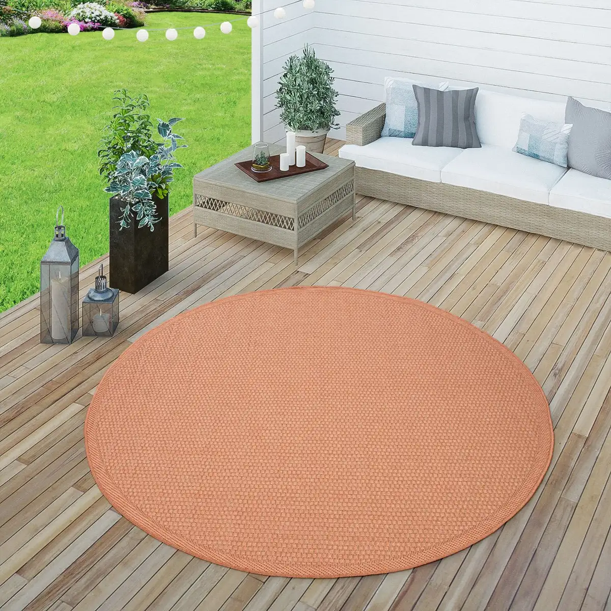 

Ковер Paco Home "Timber 125", круглый, плоского переплетения, имитация сизаля, подходит для внутреннего и наружного использования, гостиная Ø 160 см, цвет rost