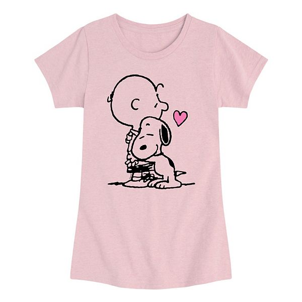 

Футболка с принтом Snoopy и Charlie Brown для девочек 7-16 Licensed Character, Heather Pink