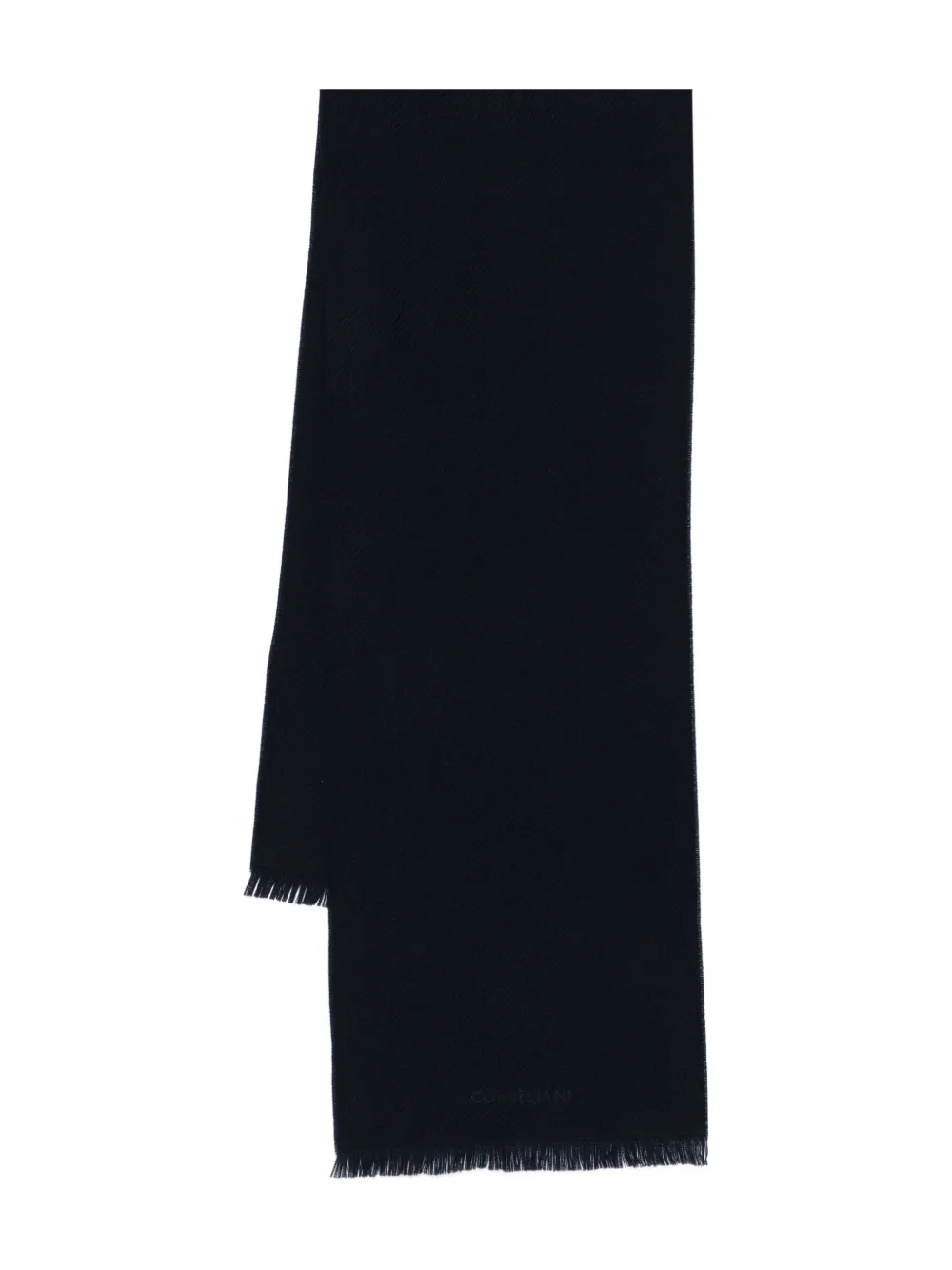 

Шарф с узором в елочку и бахромой Corneliani, синий