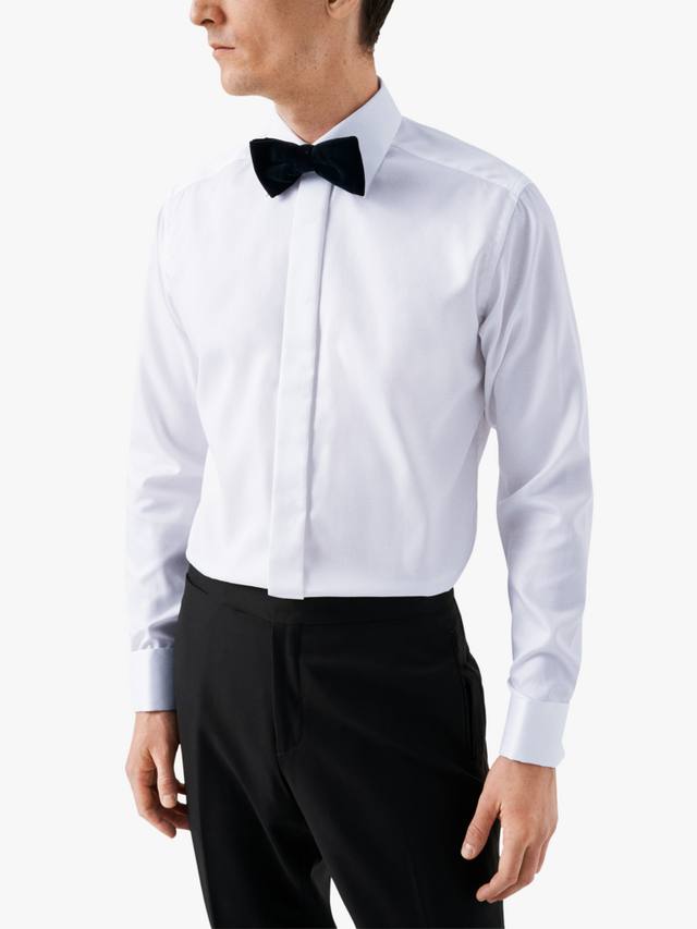 

Хлопковая рубашка двойного переплетения классического кроя для вечера Eton, White