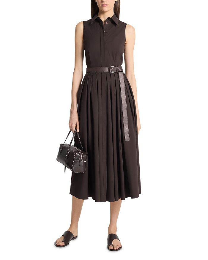 

Поплиновое платье-рубашка миди Michael Kors Collection, коричневый