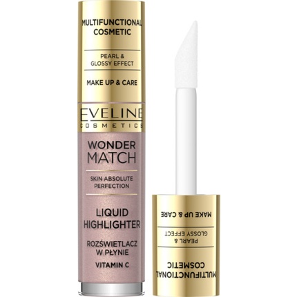 

Eveline Wonder Match Pearl Glossy Effect жидкий хайлайтер для лица 4,5 мл витамин С Eveline Makeup