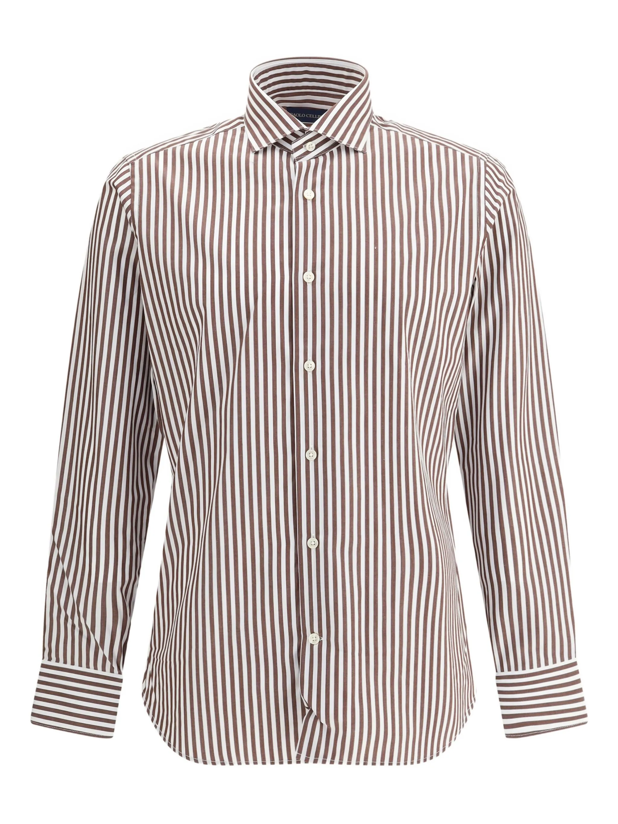 

Полосатая рубашка с длинными рукавами Caliban, коричневый
