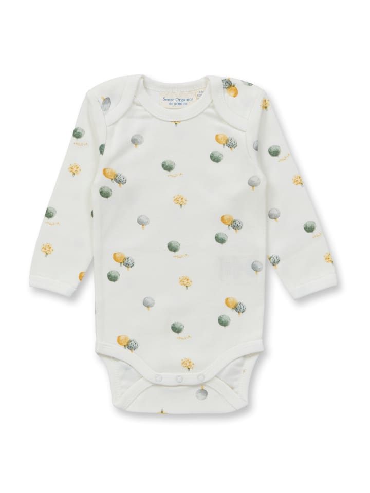 

Детский боди с длинными рукавами из органического хлопка с принтом в виде деревьев, модель YVON Sense Organics