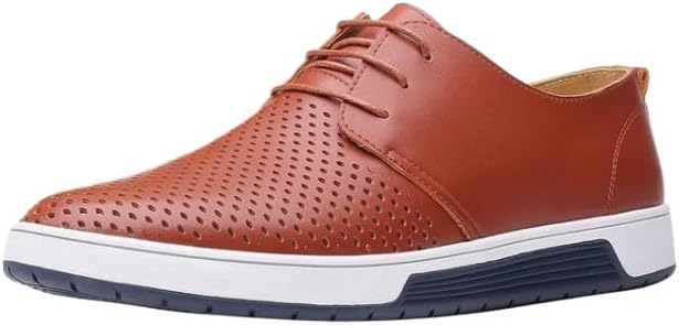 

Мужские повседневные оксфорды для ходьбы, свадебные туфли на шнуровке, дышащие деловые туфли с перфорацией, модные плоские кроссовки Hhhchpm, коричневый