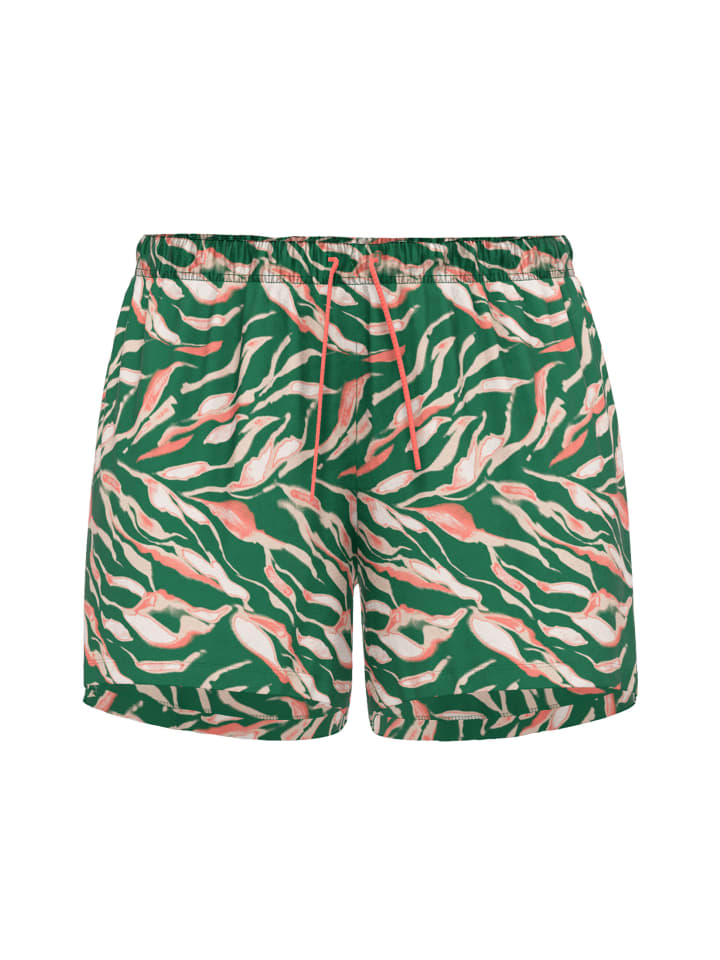 

Tom Tailor Короткие брюки цвета хаки, зелено-среднего оттенка по всей поверхности