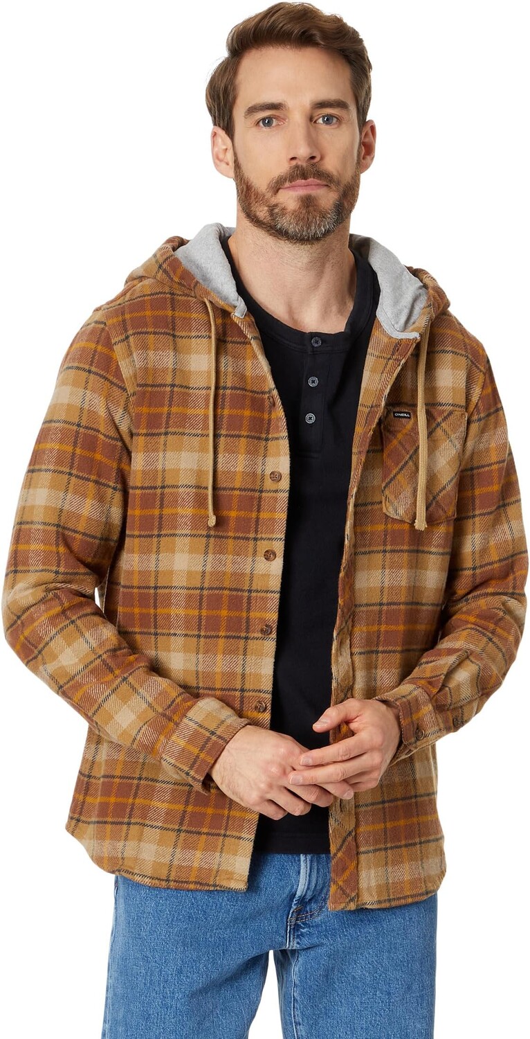 

Толстовка O'Neill Clayton Hooded Flannel Shirt, цвет Dark Khaki