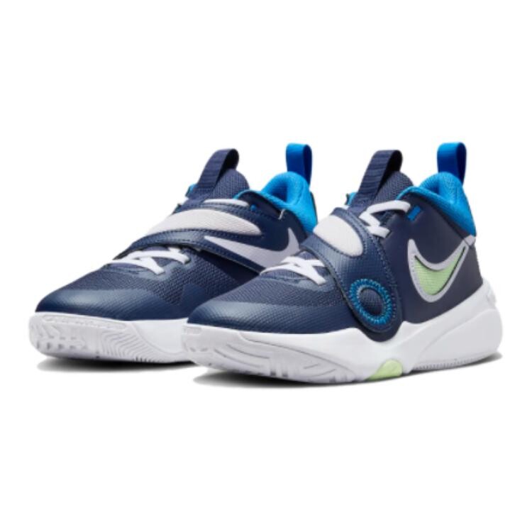 Кроссовки Nike Team Hustle D11 GS 'Midnight Navy Barely Volt', синий — фото 3
