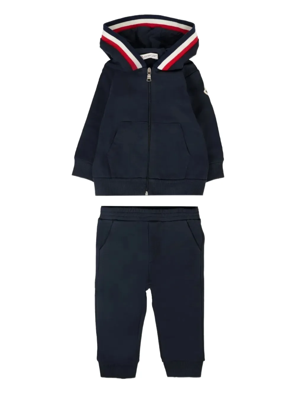

Трёхцветный спортивный костюм Moncler Enfant, синий