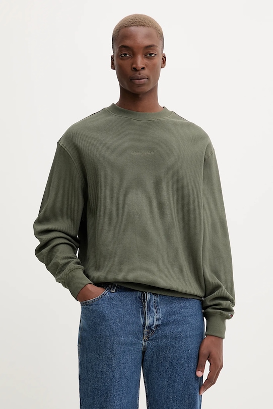 

Хлопковая толстовка Tommy Jeans, зеленый